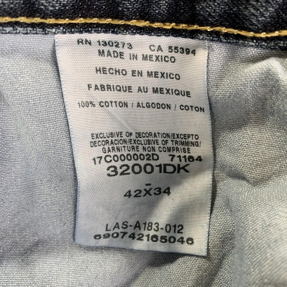 Wrangler Rugged Wear Jeans Mens 42x34 (Fits 40x28) Blue Carpenter Workwear Denim - Picture 7 of 14